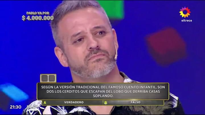 Cuestionó la validación de su respuesta y protagonizó un hecho inédito en Los 8 escalones de los dos millones