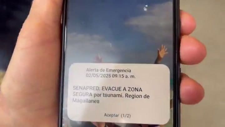 Alerta de tsunami en el surde Chile tras fuerte terremoto