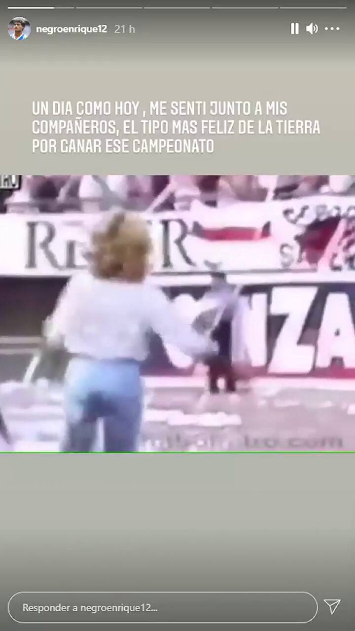 Héctor Enrique recordó el título con River en 1986 - Fuente: IG Stories