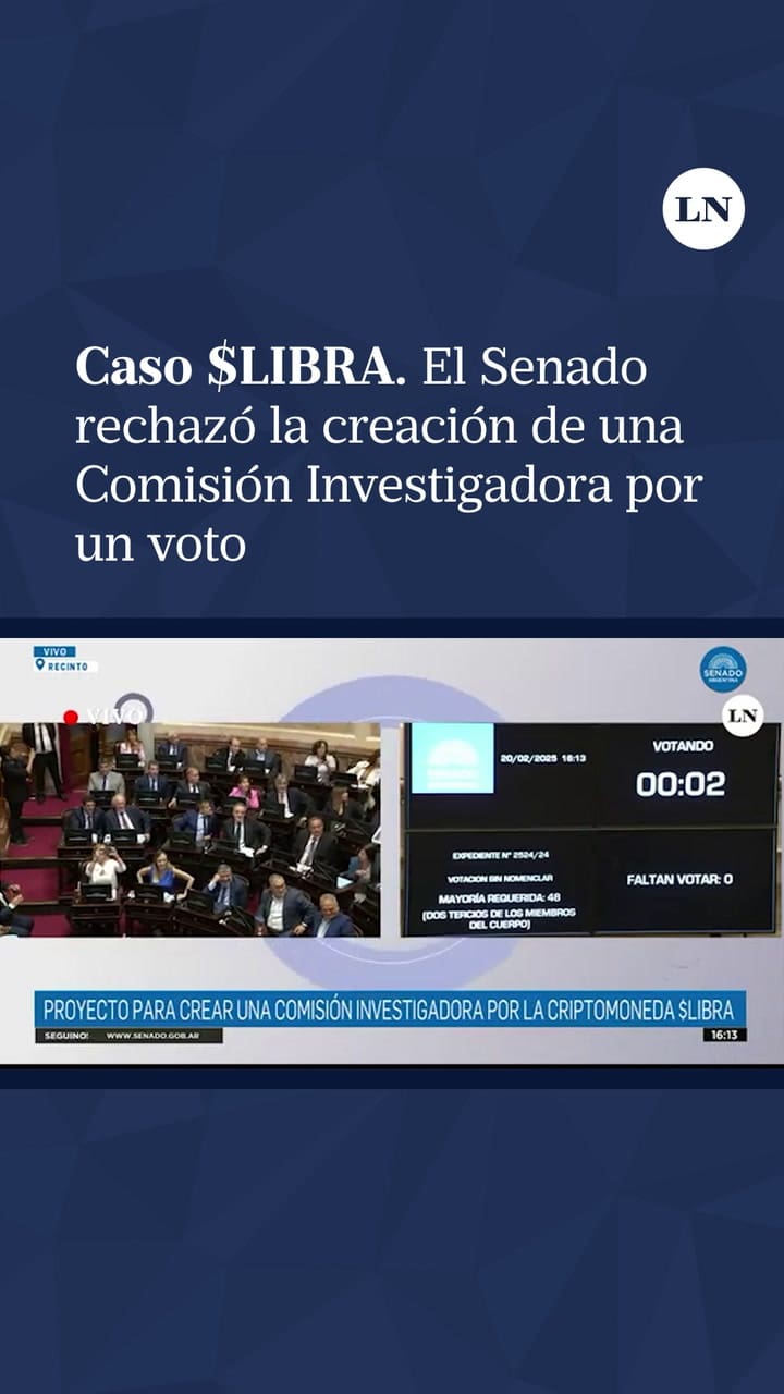 Cayó por un voto el proyecto de una Comisión Investigadora para el caso $LIBRA