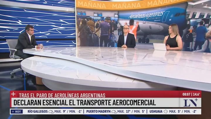 Declaran esencial el transporte aerocomercial: tras el paro de Aerolíneas Argentinas