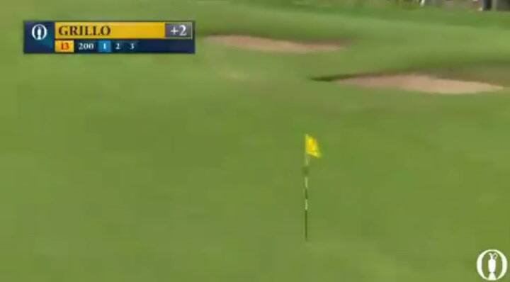 El hoyo en uno de Emiliano Grillo en el Abierto Británico - Fuente: The Open