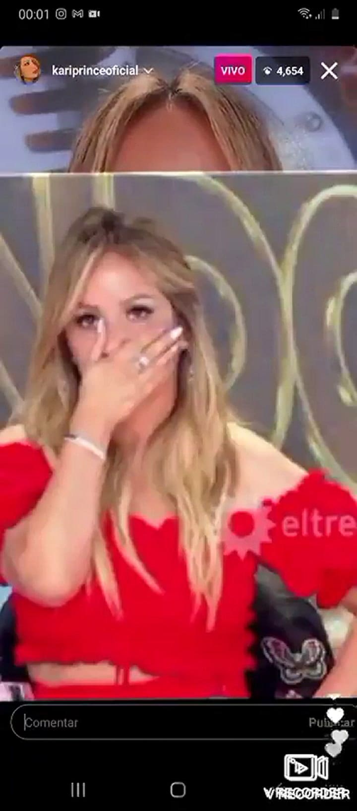 Oscar Mediavilla quedó expuesto en una transmision en vivo de Karina - Fuente: Twitter @_Kariprinces