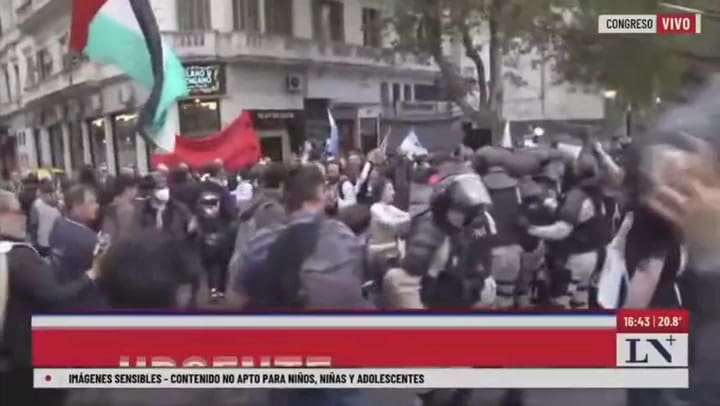 Incidentes en el Congreso en la marcha de los jubilados