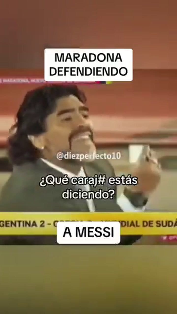 Diego Maradona y un clip en el que defiende a Messi durante el Mundial de Sudáfrica de 2010