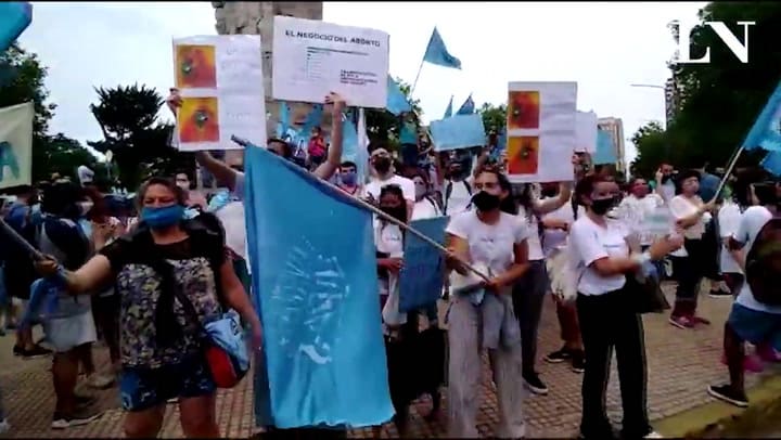 Manifestantes provida en Mar del Plata