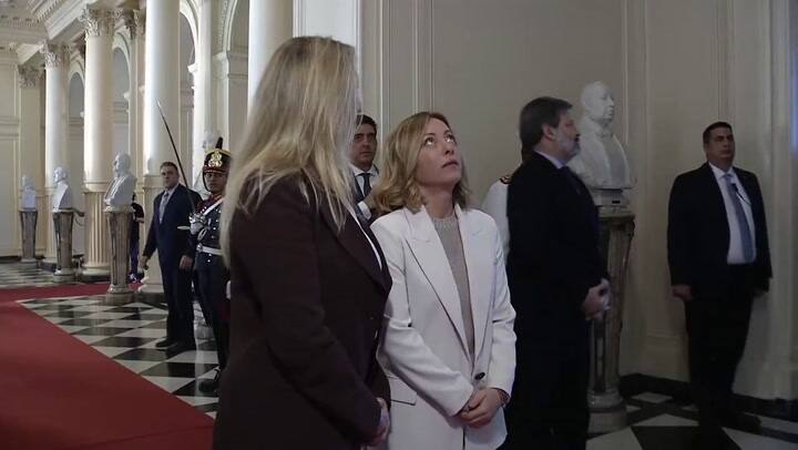 El encuentro entre Milei y Meloni en la Casa Rosada