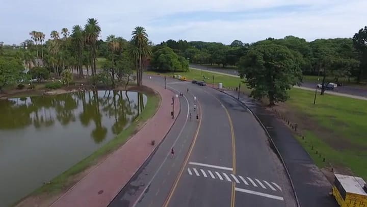 El Rosedal de Palermo desde el dron de Télam