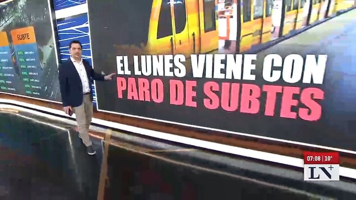 Paro de subte este lunes 4 de agosto