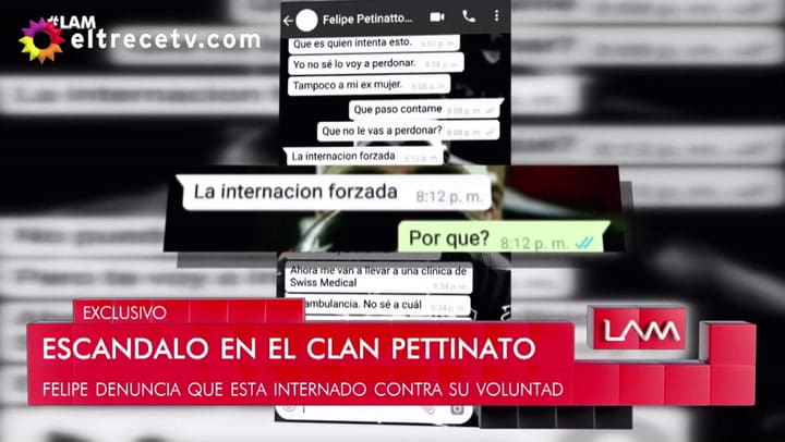 Felipe Pettinato: 'Me quieren encerrar dos años en una granja' - Fuente: eltrece