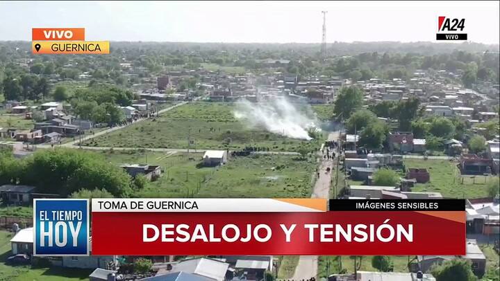 Llegaron camionetas a Guernica para el traslado de detenidos - Fuente: A24