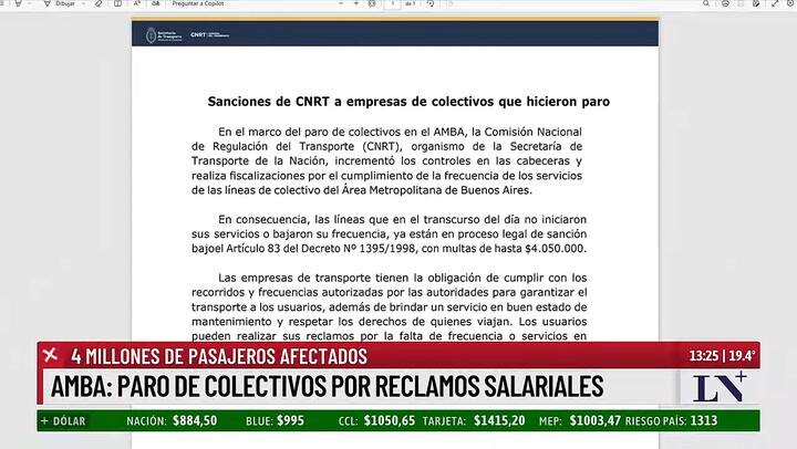 Se sancionaran a las empresas de colectivos por el paro