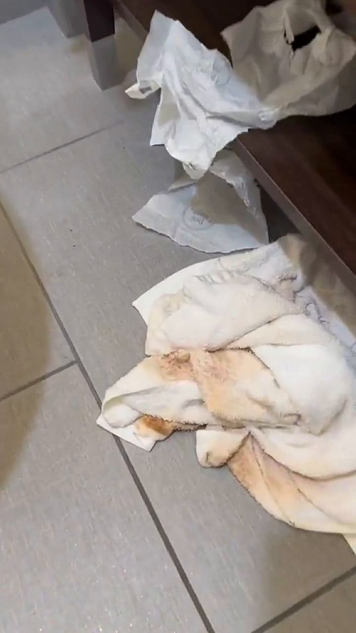 La trabajadora mostró el estado de la habitación y se volvió viral