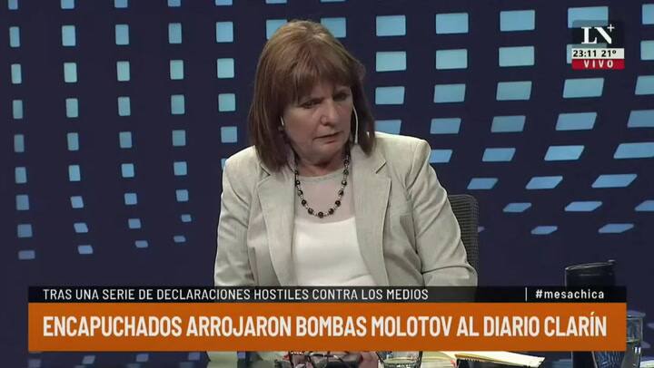 Patricia Bullrich mostró un tuit que anticipaba el atentado a Clarín