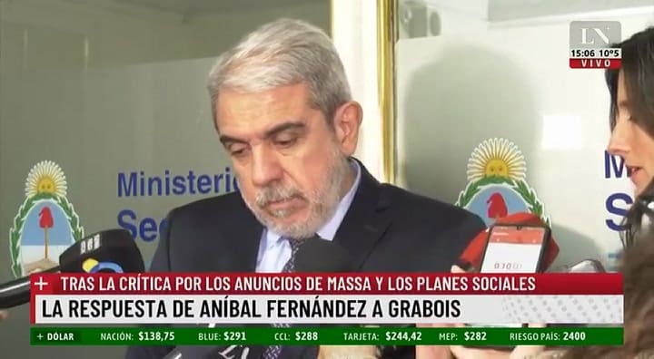 La respuesta de Aníbal Fernández a Juan Grabois