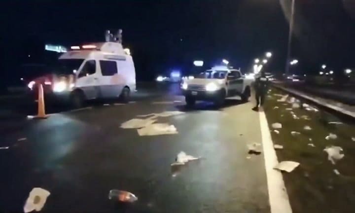 Así quedó la autopista tras el incidente