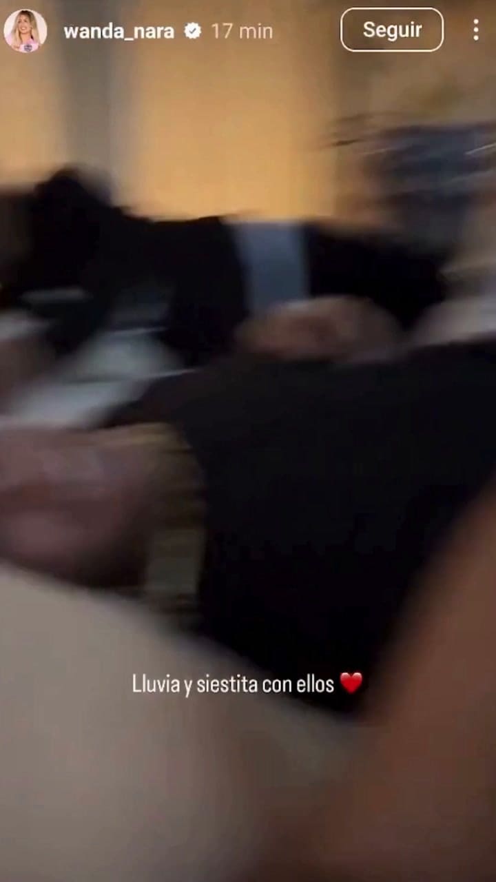 El video de Wanda Nara con L-Gante durante una tarde de lluvia