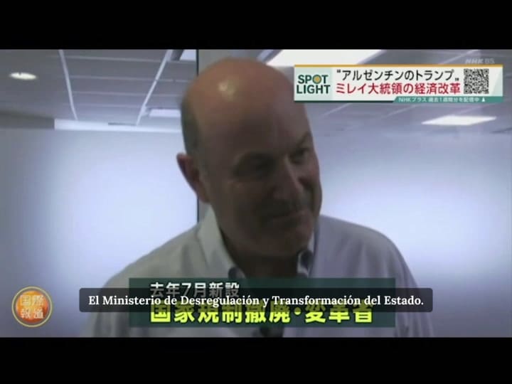 Federico Sturzenegger en una entrevista con el canal japones NHK