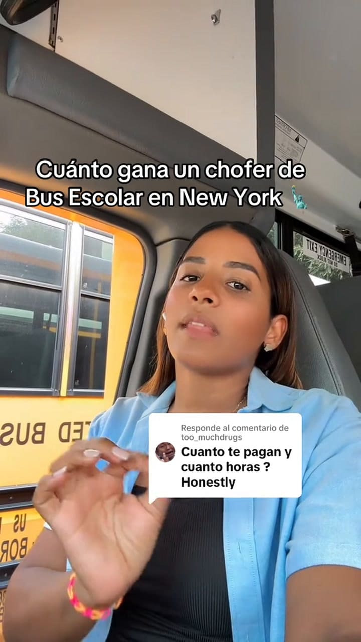 Una dominicana contó cuánto gana como conductora de bus escolar en Nueva York