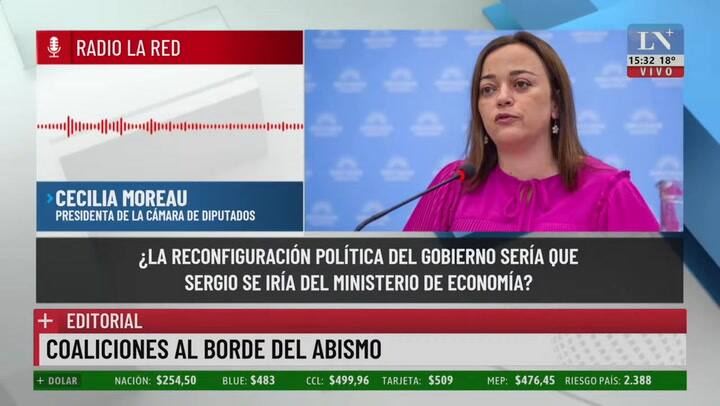 Cecilia Moreau habló sobre una posible salida de Sergio Massa del Ministerio de Economía