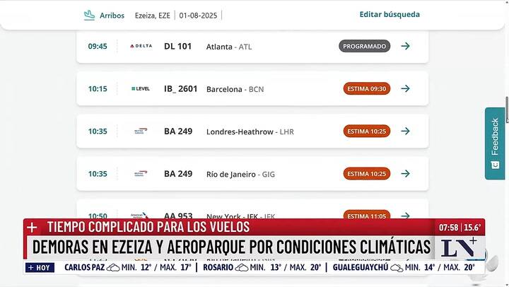 Demoras en Ezeiza