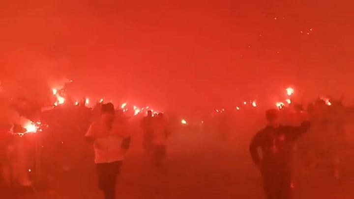 La espectacular bienvenida que realizaron los hinchas de Inter de Porto Alegre