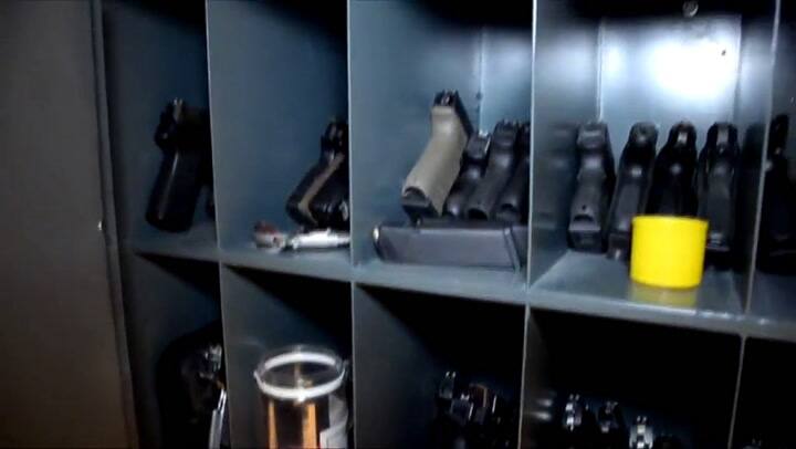 Las armas incautadas en la casa de Mauricio Yebra