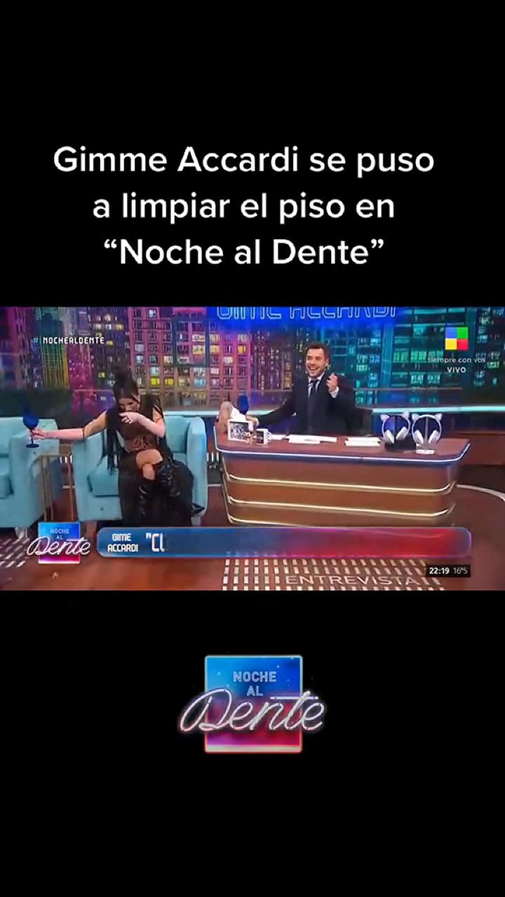 Gimena Accardi tuvo un inesperado incidente en Noche al Dente y terminó limpiando el piso en vivo