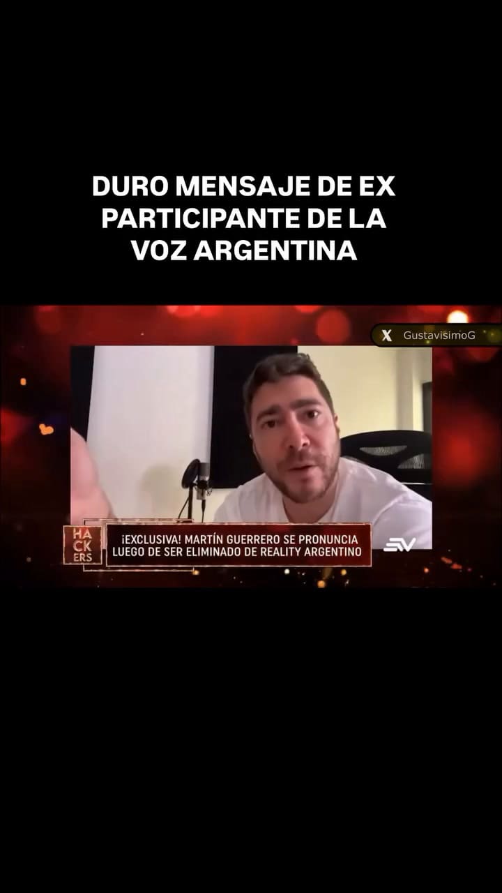 Duro mensaje del exparticipante de la Voz Argetina a la producción del programa