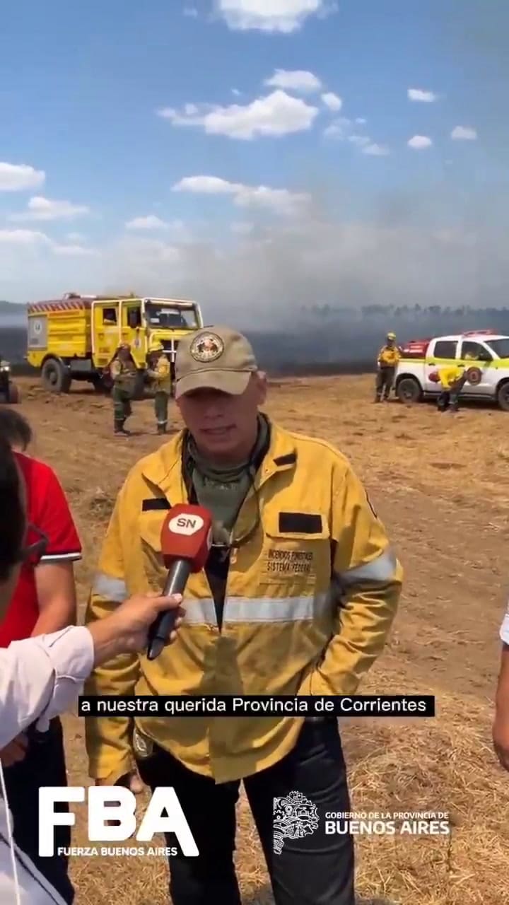 Berni viajó hasta Corrientes por los incendios