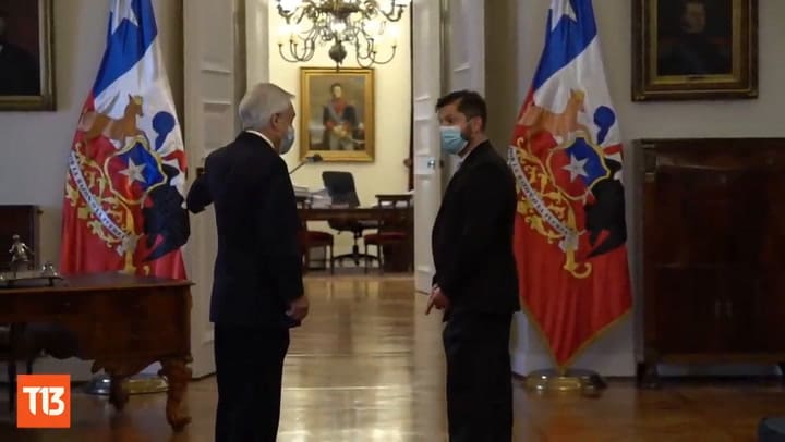 Sebastián Piñera recibe a Gabriel Boric