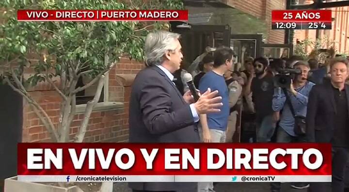 Alberto Fernández: 'En donde esté Néstor Kirchner, me está ayudando' - Gentileza: Crónica TV