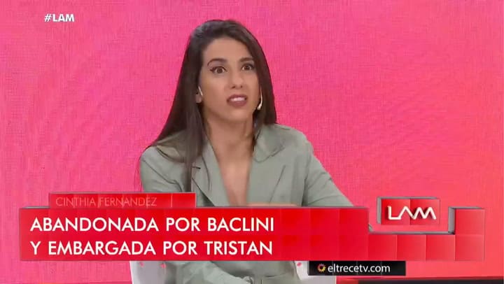 Cinthia Fernández, embargada por el juicio que le inició Tristán - Fuente: el trece