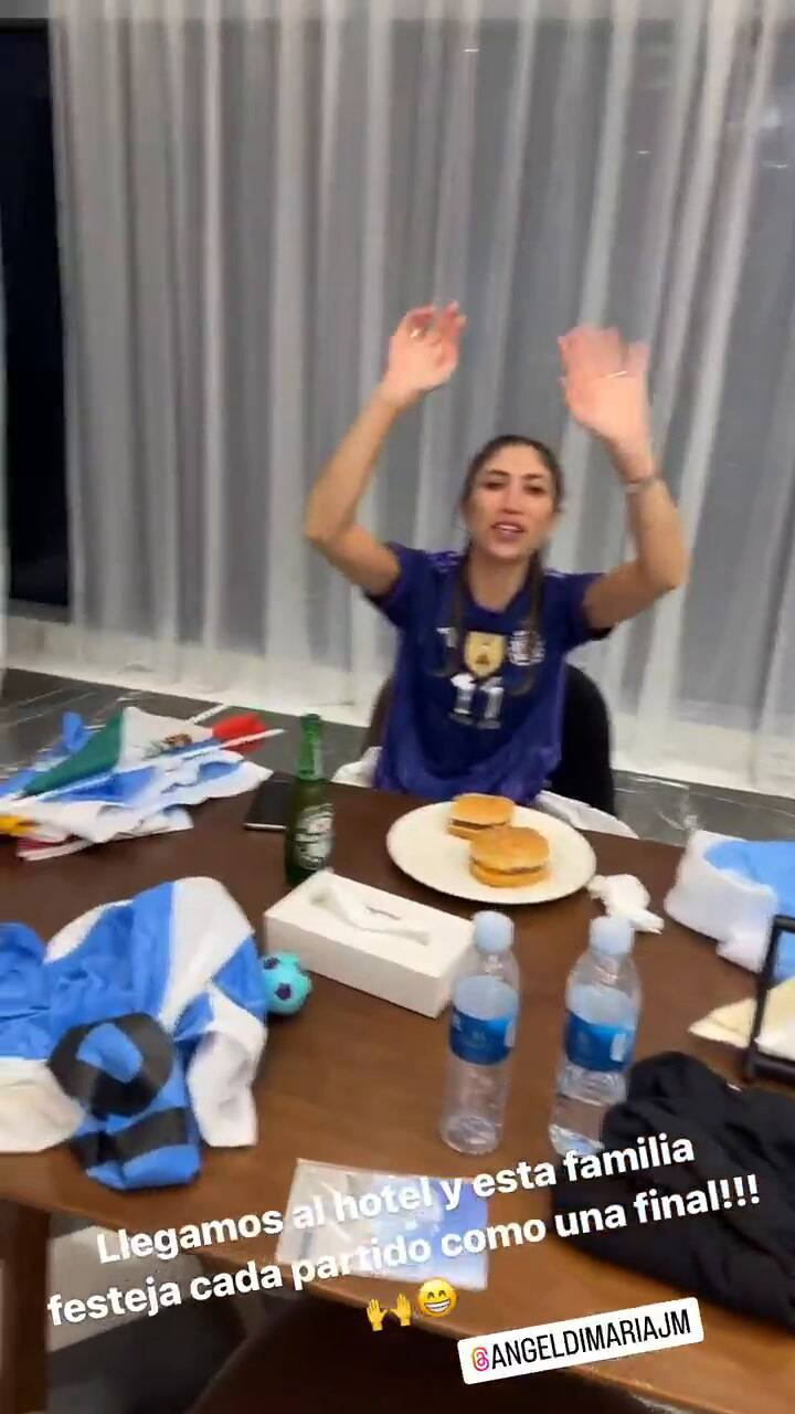 El festejo en el hotel de Jorgelina Cardoso y la familia de Di María