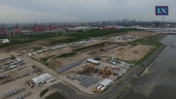 Así se ve la megaobra cloacal de Dock Sud, vista desde el drone de LA NACION