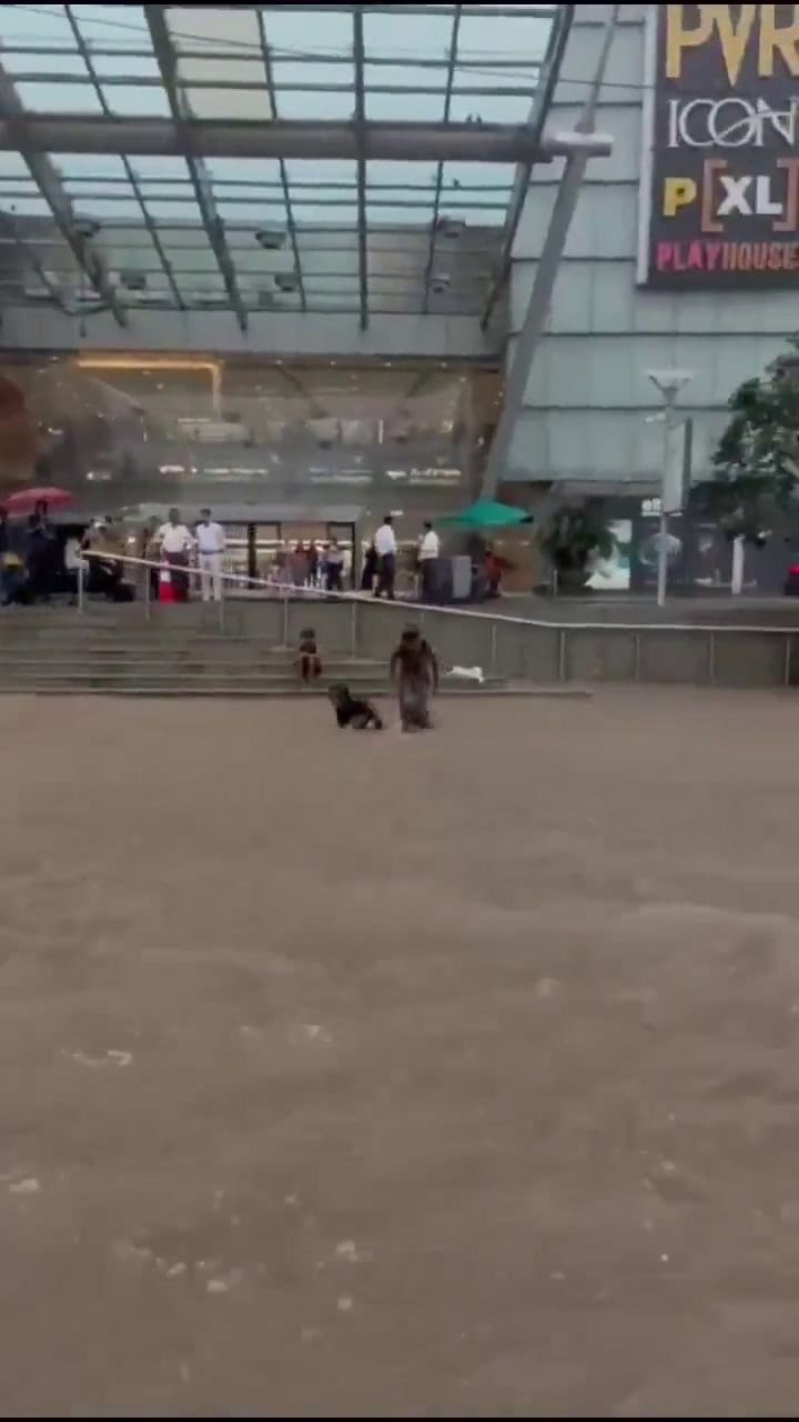 Escenas dramáticas frente al centro comercial Oberoi en Goregaon, Mumbai.