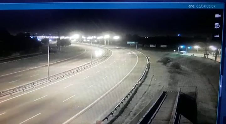 El paso de la camioneta de Tomás Fort por la Panamericana