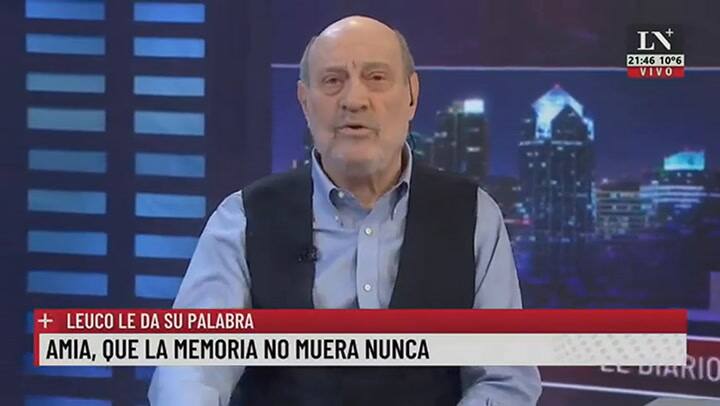 AMIA, que la memoria no muera nunca. Leuco le da su palabra.