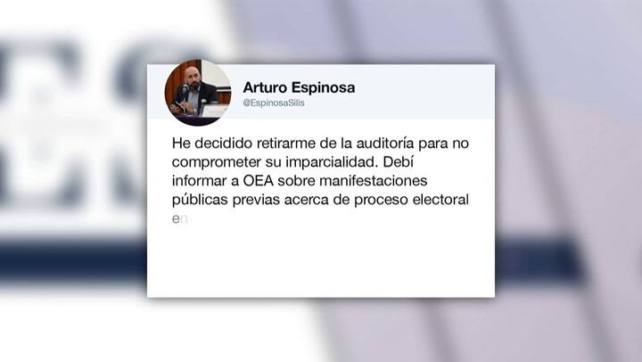 Jefe de la misión de OEA que audita elecciones de Bolivia renuncia. Fuente: AFP