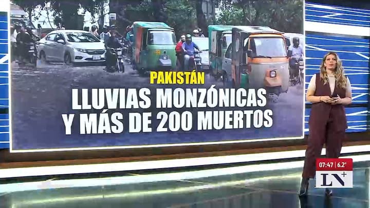 Mas de 220 muertos en Pakistan por las lluvias monzonicas