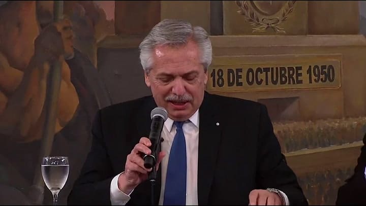 Alberto Fernandez acto en la CGT primera parte