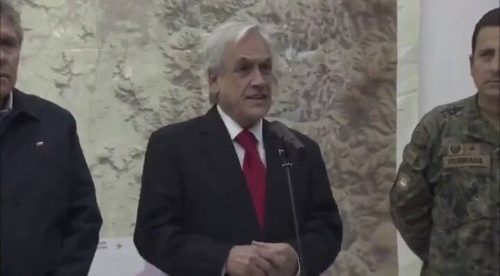 Piñera: “Estamos en guerra contra un enemigo poderoso e implacable” - Fuente: Twitter