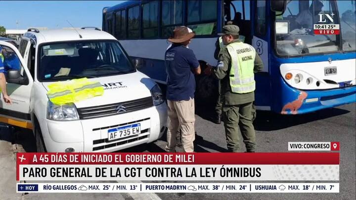 Protocolo antipiquetes por el paro general: controles a colectivos en los accesos a la Ciudad