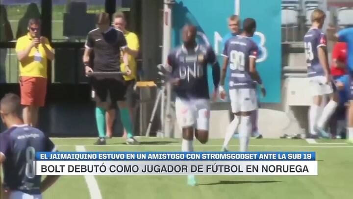 El debut de Bolt como jugador de fútbol en el club noruego Stromsgodset - Fuente: YouTube