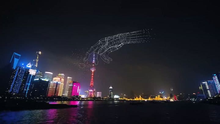 El impresionante show aéreo de drones en China