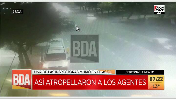 Así atropellaban a los dos agentes de tránsito en Figueroa Alcorta - Fuente: A24