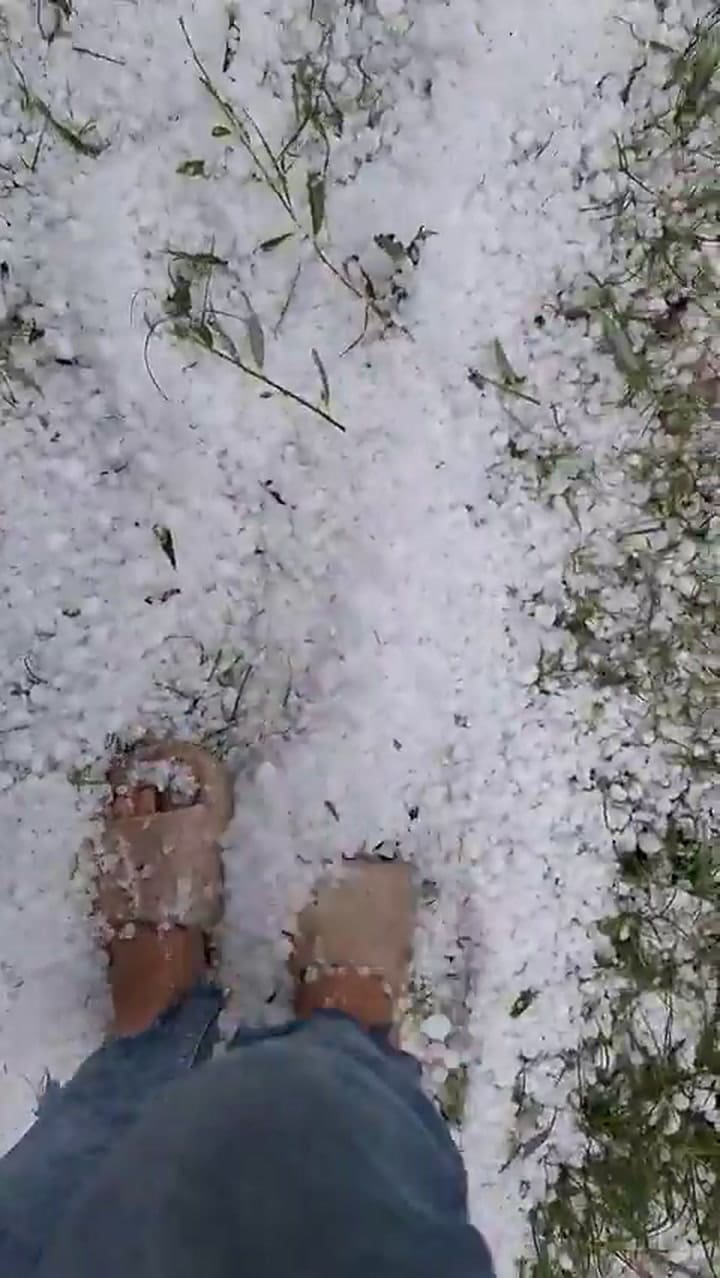 El granizo cayó en grandes cantidades