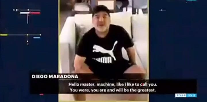 El saludo de Maradona para Federer