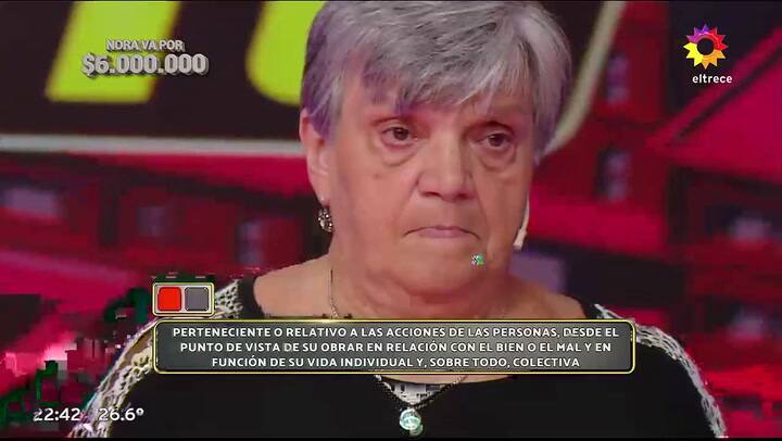 Los 8 escalones: Nora no logro duplicar su premio