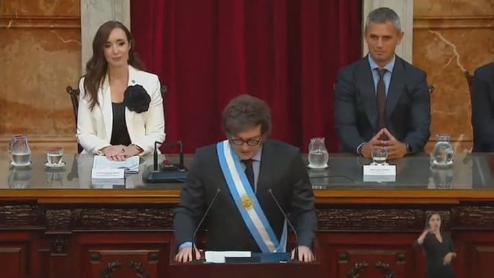 Inicio del discurso de Javier Milei ante la Asamblea Legislativa
